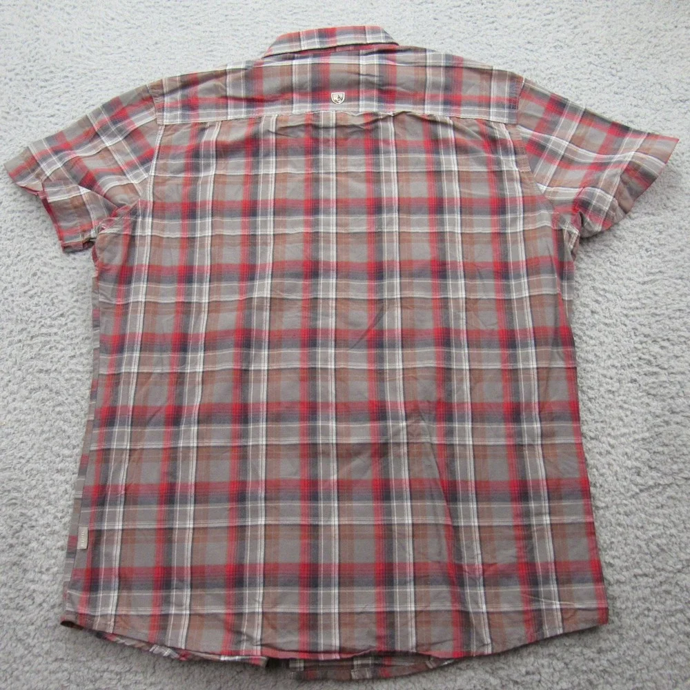 KUHL Men's Plaid Short Sleeve Button Up Shirt Tapered Fit Size‎ Large